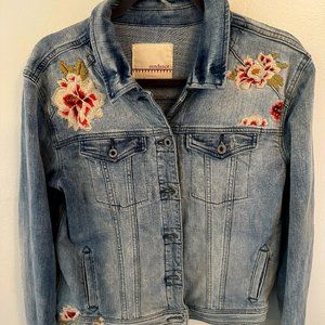 Sundance Embroidered Floral Denim Jacket - Size M